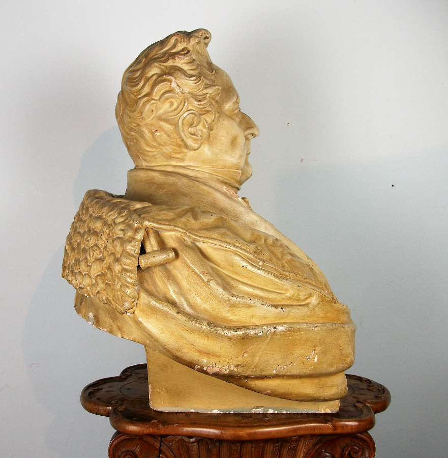 Antique Plaster Military Bust